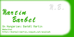 martin barbel business card