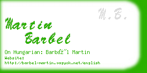 martin barbel business card